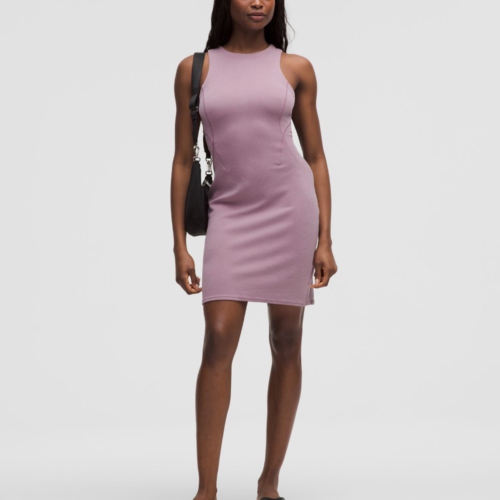 Lululemon Ribbed Softstreme Slim Fit Tank Dress - Lavender Lux - 12